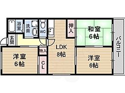 清栄ハイツ 3LDKの間取図画像