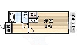 メイプル・ビラ茨木2 1Kの間取図画像