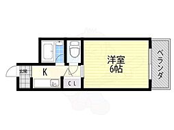 サンイーストパレス 1Kの間取図画像