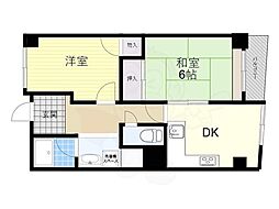 メゾン茨木西駅前 2DKの間取図画像