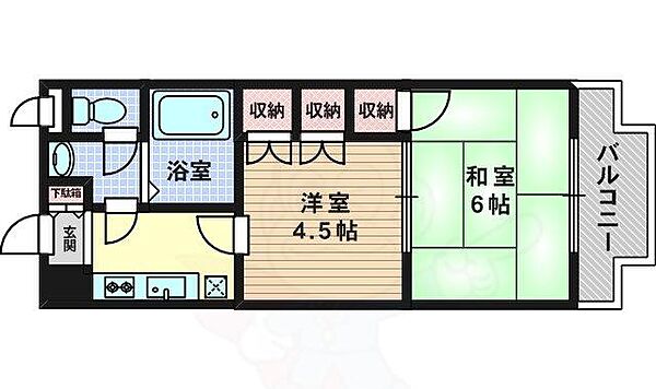 イルソーレ上新庄 ｜大阪府大阪市東淀川区大隅１丁目(賃貸マンション2K・6階・30.00㎡)の写真 その2