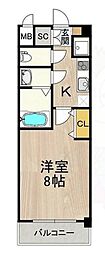 スプランディッド新大阪EAST 3階1Kの間取り