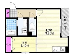 リブレメゾン淡路1 3階1LDKの間取り