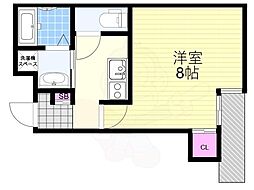 阪急千里線 柴島駅 徒歩4分の賃貸アパート 3階1Kの間取り