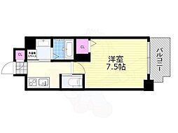 PLACZ SHIN-OSAKA 4階1Kの間取り