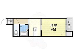 エクト3 6階1DKの間取り