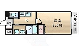 スプランディッド新大阪3 2階1Kの間取り