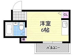 エクト1 ワンルームの間取図画像