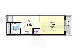 ラポール淡路 1DKの間取図画像