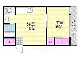 ユートミハイツ 1LDKの間取図画像