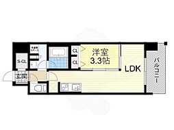 スプランディッド大阪EAST 1LDKの間取図画像
