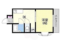 エトワール豊新2 1DKの間取図画像