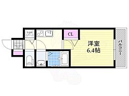 ADVANCE新大阪WESTGATE2 1Kの間取図画像