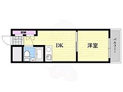 シャンボール第3新大阪 1LDKの間取図画像