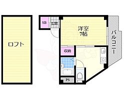 プランドールサカエ 1Kの間取図画像