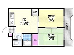 エクセル須賀の森 2DKの間取図画像