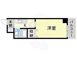 ノルデンハイム上新庄 1Kの間取図画像