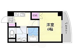 オーシャン東中島 1Kの間取図画像