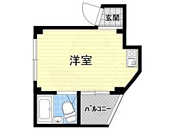 淡路西山ビル ワンルームの間取図画像