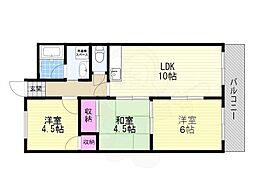 ハイツサンコー 3LDKの間取図画像