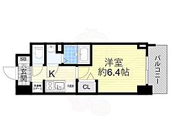 ArtizA淡路 1Kの間取図画像