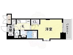 Luxe淡路3 1Kの間取図画像