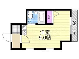 ミュゼ西淡路 ワンルームの間取図画像