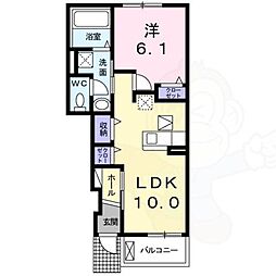 エアリフロント 1LDKの間取図画像