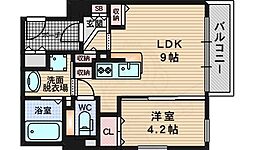 イーストコア新大阪 1LDKの間取図画像