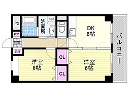 第12高光マンション 2DKの間取図画像