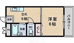 大旺第3マンション 1DKの間取図画像