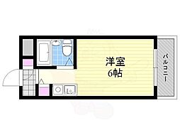 朝日プラザアクシス東淀川 1Kの間取図画像