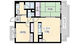 シャトー三木第3 2LDKの間取図画像
