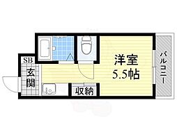 サンライト上新庄 ワンルームの間取図画像