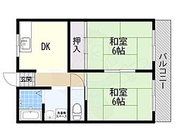上田マンション 2DKの間取図画像
