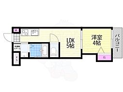 AXIA M-City大阪瑞光 1LDKの間取図画像