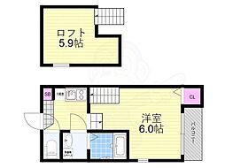 NEXSTAGE大桐 1Kの間取図画像