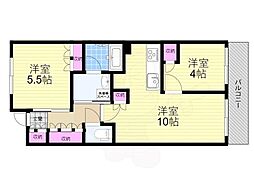 アーバンパーク淡路 2LDKの間取図画像