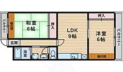 ハマハイツ 2DKの間取図画像