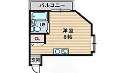 リバーエステート ワンルームの間取図画像