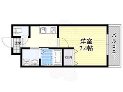 パーラム淡路 1Kの間取図画像