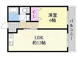 ミスター上新庄 1LDKの間取図画像