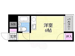 セシルハイツ ワンルームの間取図画像