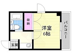 スリーデイズ新大阪 1Kの間取図画像
