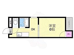 サンスリーハイツ菅原 1DKの間取図画像