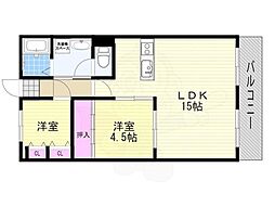 第2グランドハイツ太田 2LDKの間取図画像