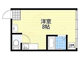 ヴィラナリー淡路 ワンルームの間取図画像