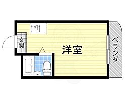 プレアール下新庄3 ワンルームの間取図画像