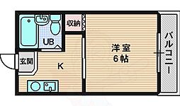 ロイヤルゆたか第一号館 1Kの間取図画像