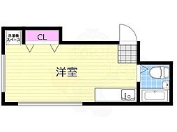井上ビル ワンルームの間取図画像